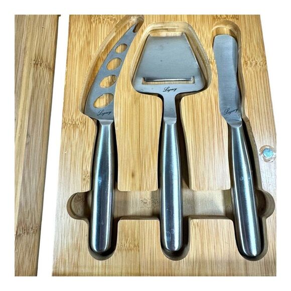 Legacy Picnic time cheese cutting board 3 stainless steel tools Oracle Bamboo - Picture 3 of 10